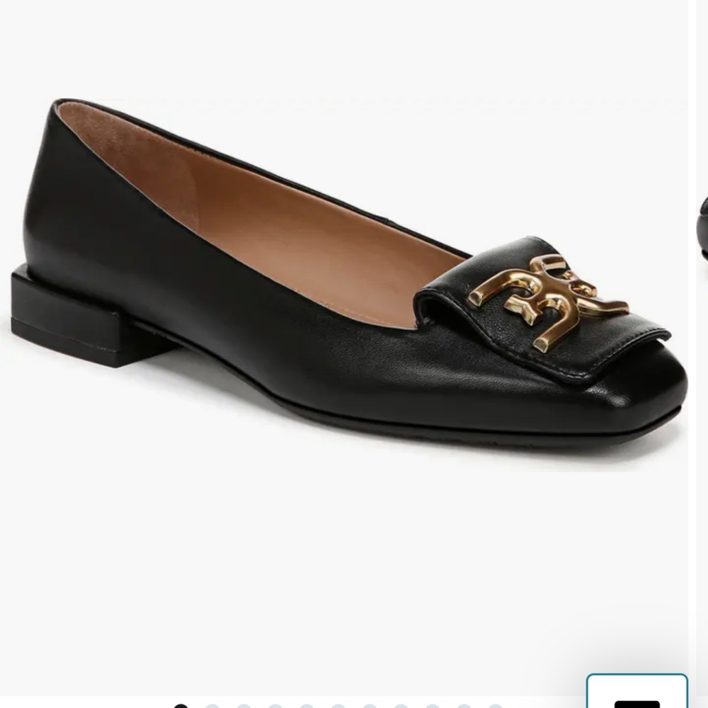 Women's Black Emina Square Toe Flats by Sam Edelman